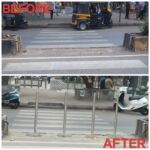 Bollards Installed to Prevent Unsafe Two-Wheeler Movement and Protect Pedestrians in Vashi